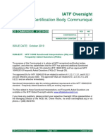 CB Communique 2019 009 Released IATF 16949 SIs and FAQs