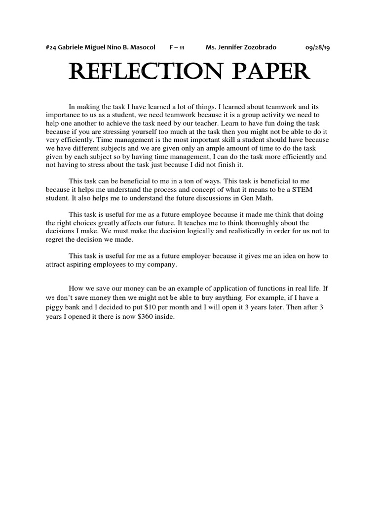 Gen Math Reflection | PDF