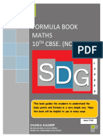 Formula Book Maths 10 Cbse. (Ncert)