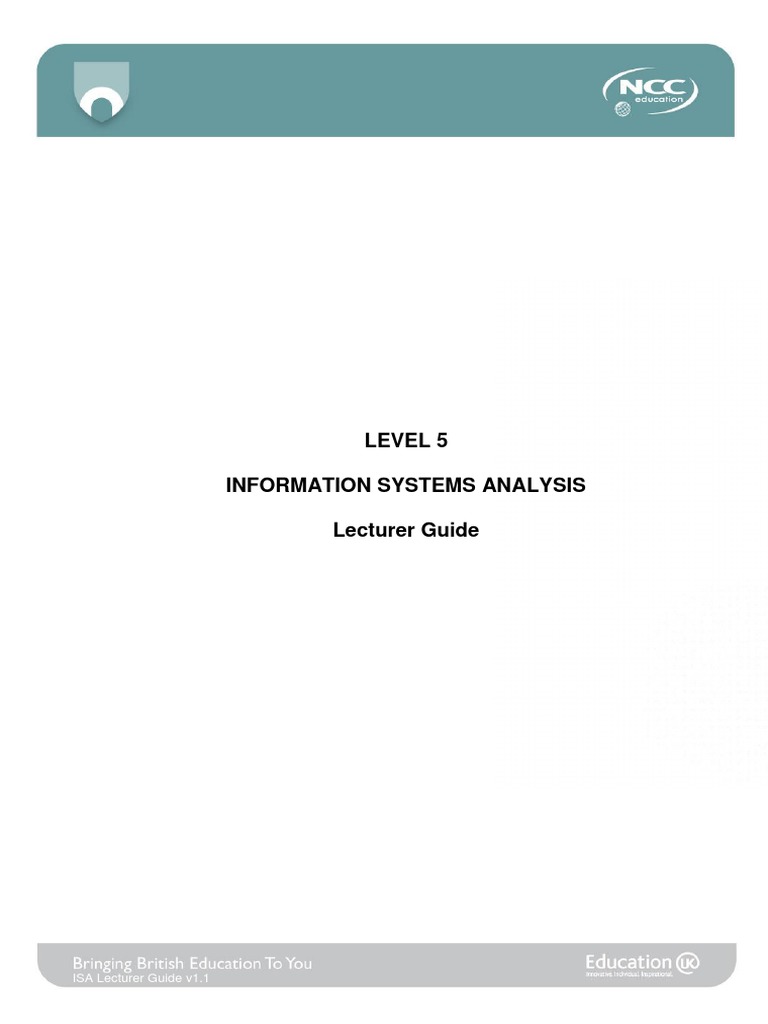 ISA Lecturer Guide v1.1 PDF | PDF | User Interface Design | Data Analysis