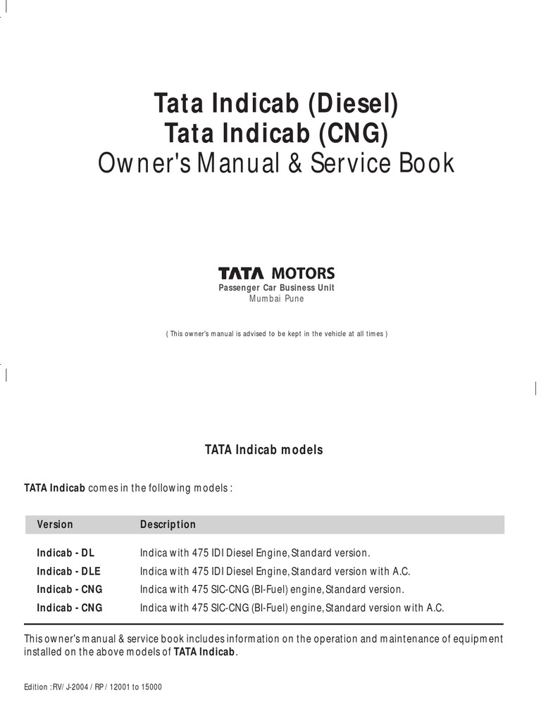 TATA WORKSHOP MANUAL PDF FREE DOWNLOAD 2022 visual data 5