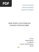 Needs Analysis, Course Design and Evaluation of Business English PDF