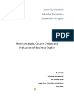 Needs Analysis, Course Design and Evaluation of Business English PDF