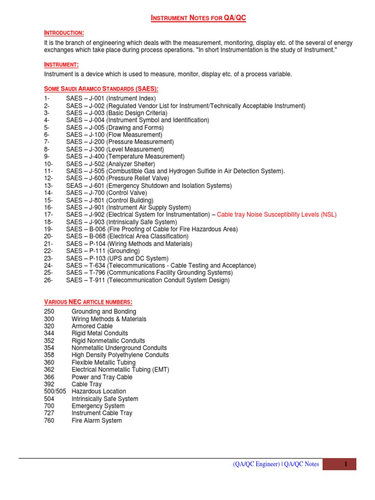 Aramco Electrical QC Guidelines | PDF | Pipe (Fluid Conveyance ...