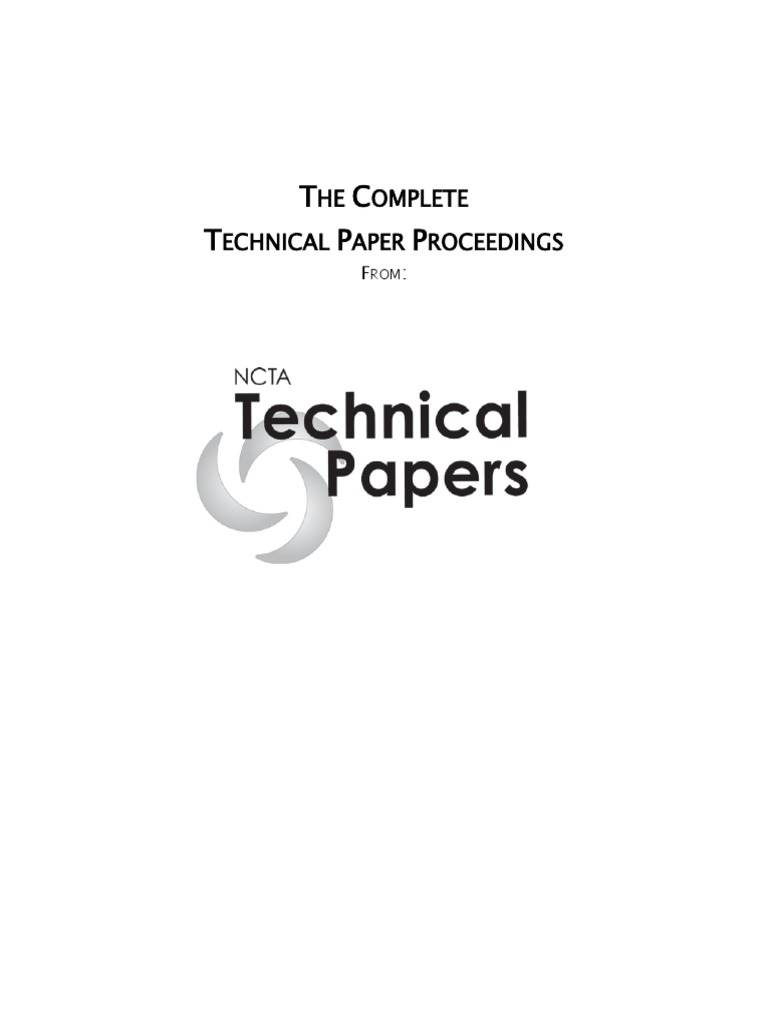 2009 Ncta Technical Papers PDF | PDF | Video On Demand | Radio Spectrum