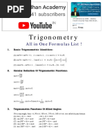 Trigonometry: All in One Formulas List !
