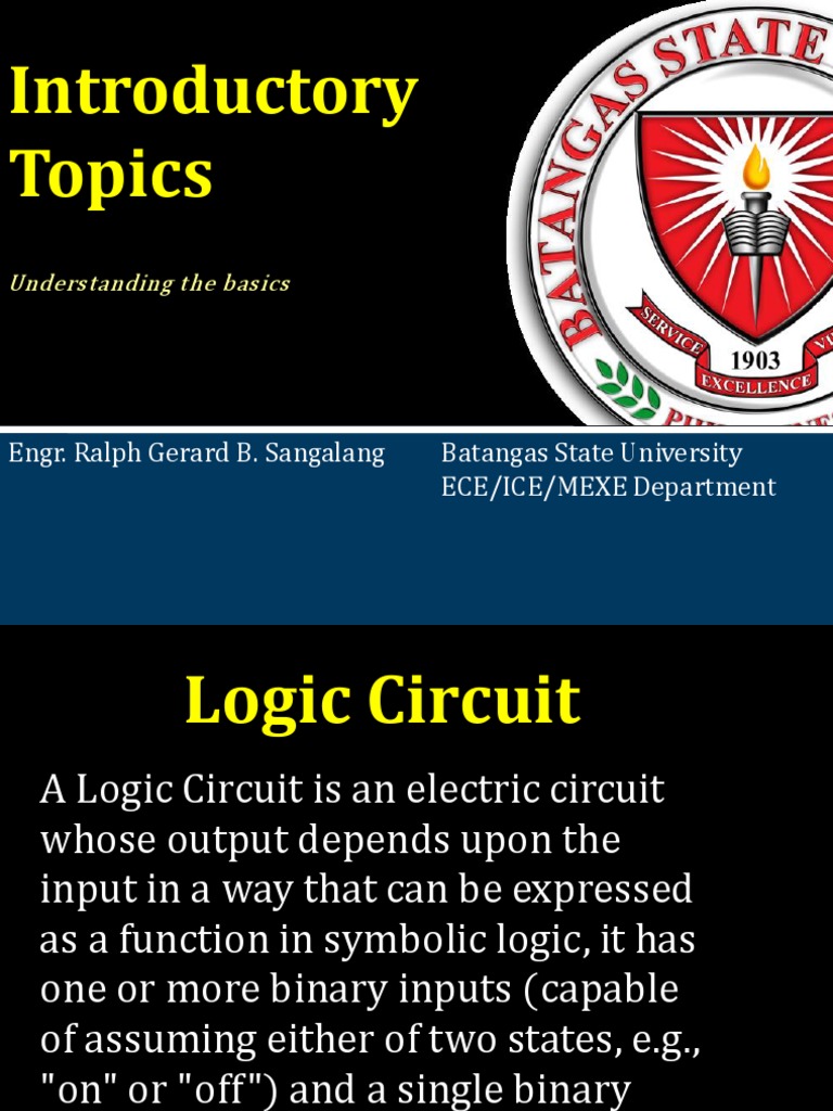 Logic Circuit and Switching Theory - 1 Introduction To Logic Circuits ...