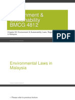 Environment & Sustainability BMCG 4812: Chapter 02: Environment & Sustainability Laws, Regulations & Policies in Malaysia