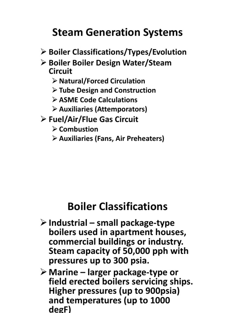 Overview of Steam Generation Systems | PDF | Boiler | Steam