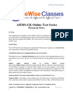 Person in News: Bewise Classes Aiims-Gk Current Affairs
