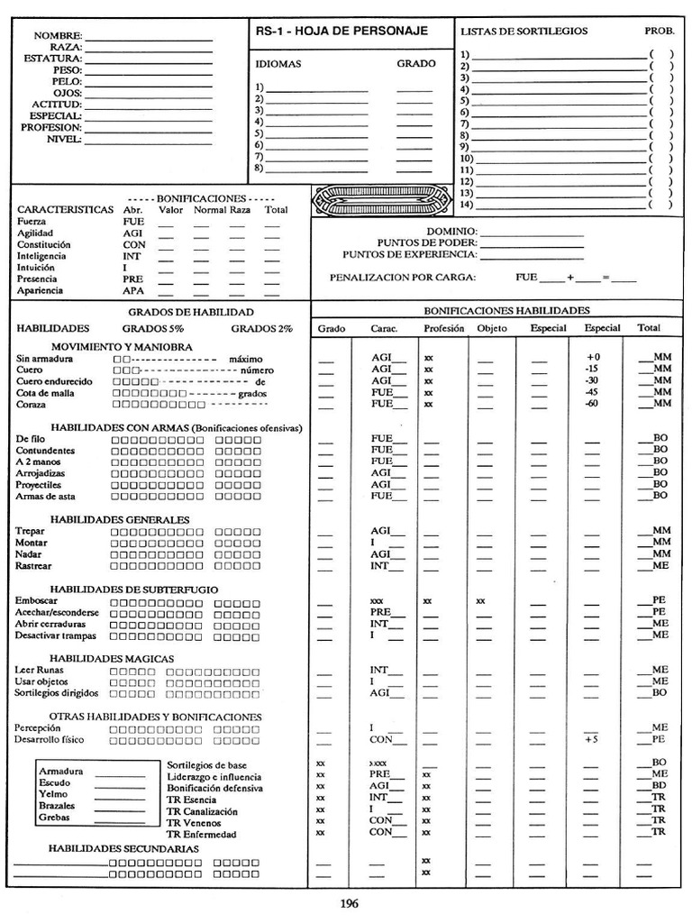 Ficha 1989 MERP Joc-Internacional PDF | PDF