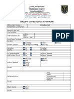 Explosive Related Incident Form