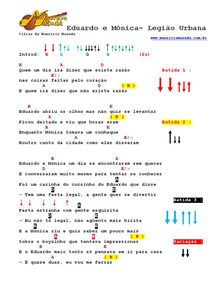 Eduardo e Mônica - Legião Urbana (AULA DE VIOLÃO) Completa ! PDF | PDF