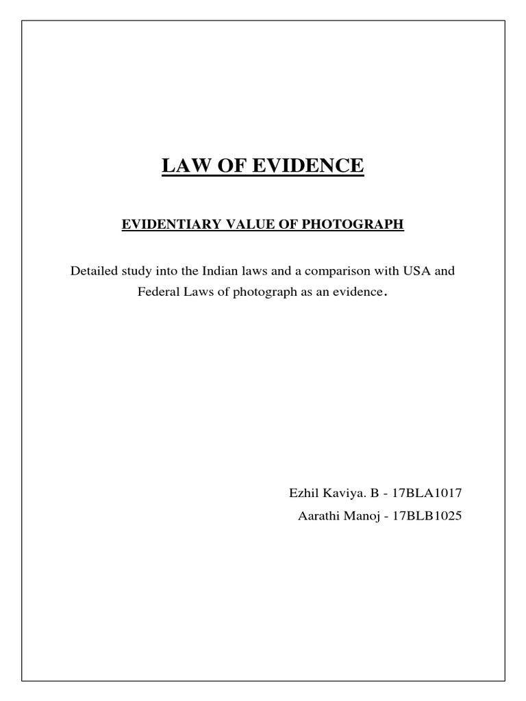 Evidence Law | PDF | Evidence (Law) | Authentication