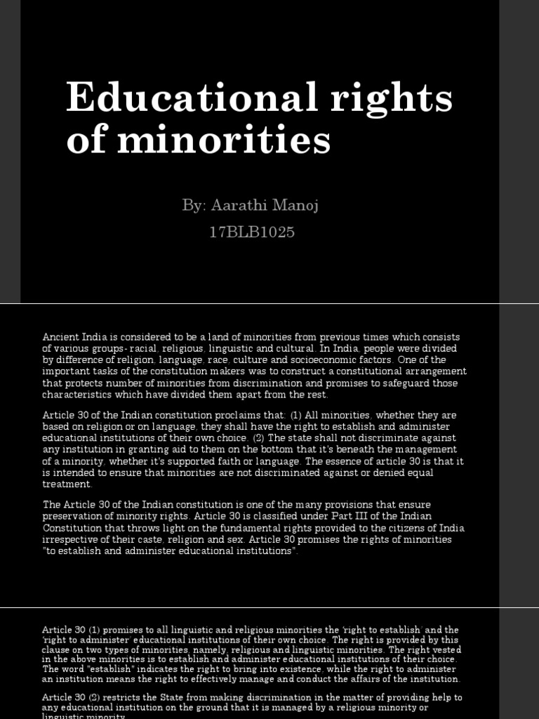 Minority Educational Rights in India | PDF | Minority Group | U.S. State