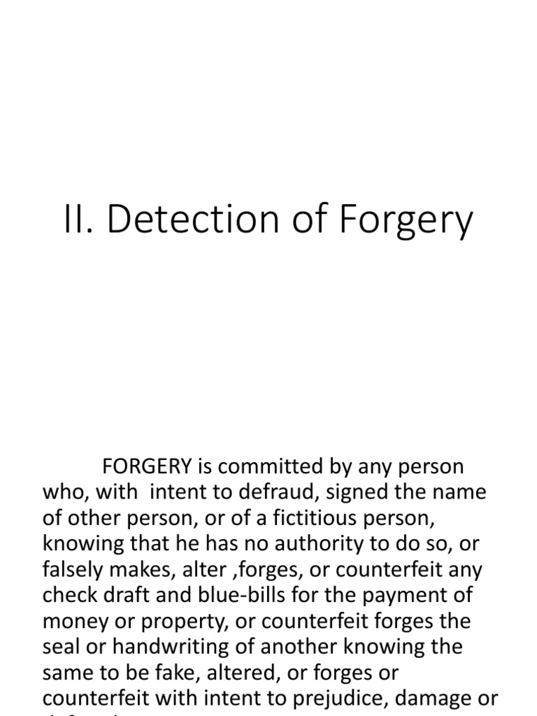 Types and Techniques of Forgery | PDF | Forgery