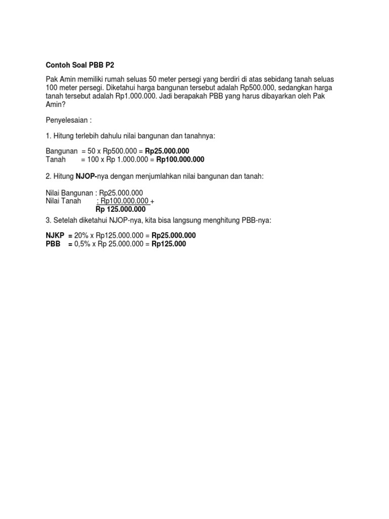 Contoh Soal Pbb P2 P3