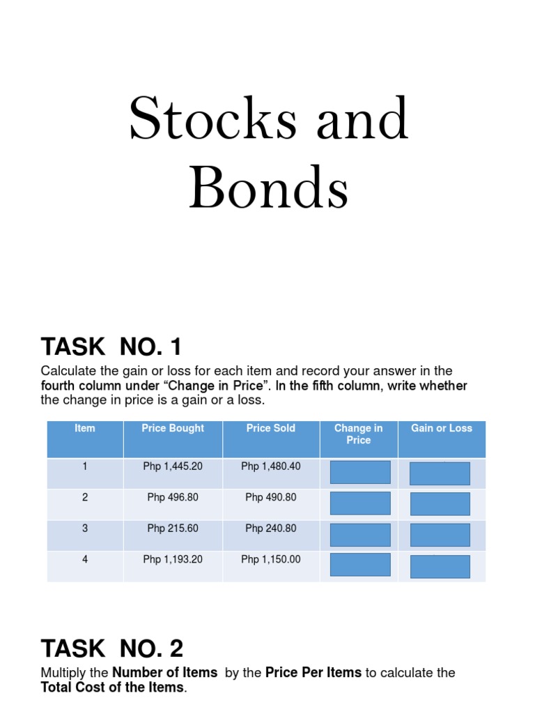 Stocks and Bonds PDF Stocks Bonds (Finance)