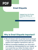 Email Etiquette: Adapted From The Purdue University Writing Lab