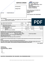 Service Order: For JSW Steel Limited