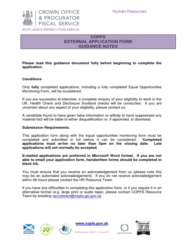 Traineeship 2018 External Application Form Guidance | PDF | Competence ...