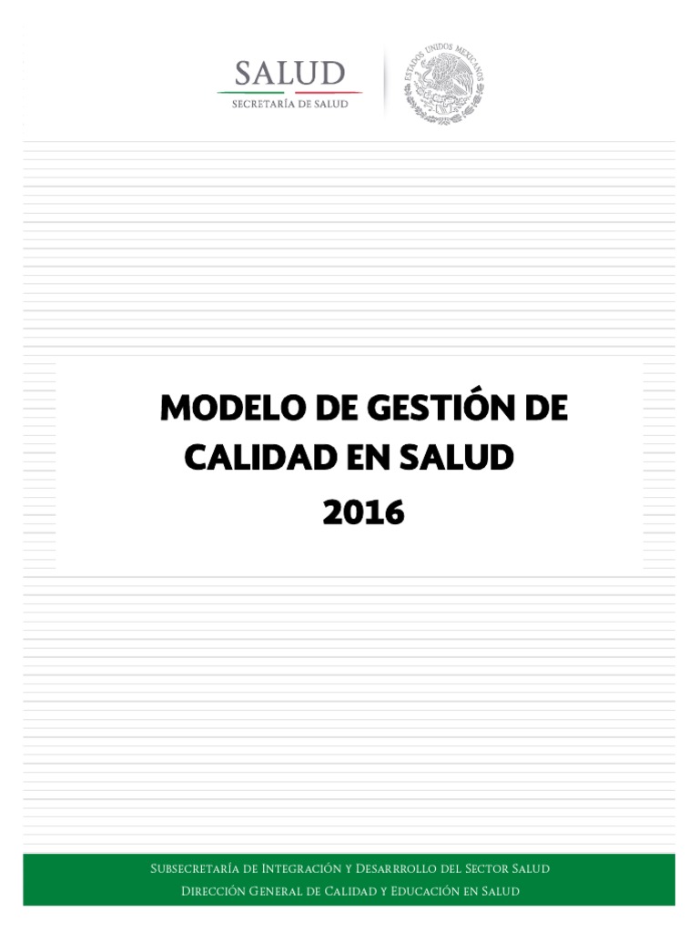 Modelo de Gestión de Calidad en Salud | PDF | Calidad (comercial ...