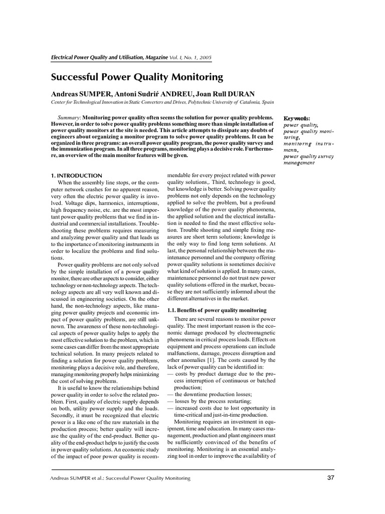 2005 Successful Power Quality Monitoring PDF Electric Power Data