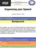 Organizing Your Speech: Prepared By: HERBERT M. TABIOS