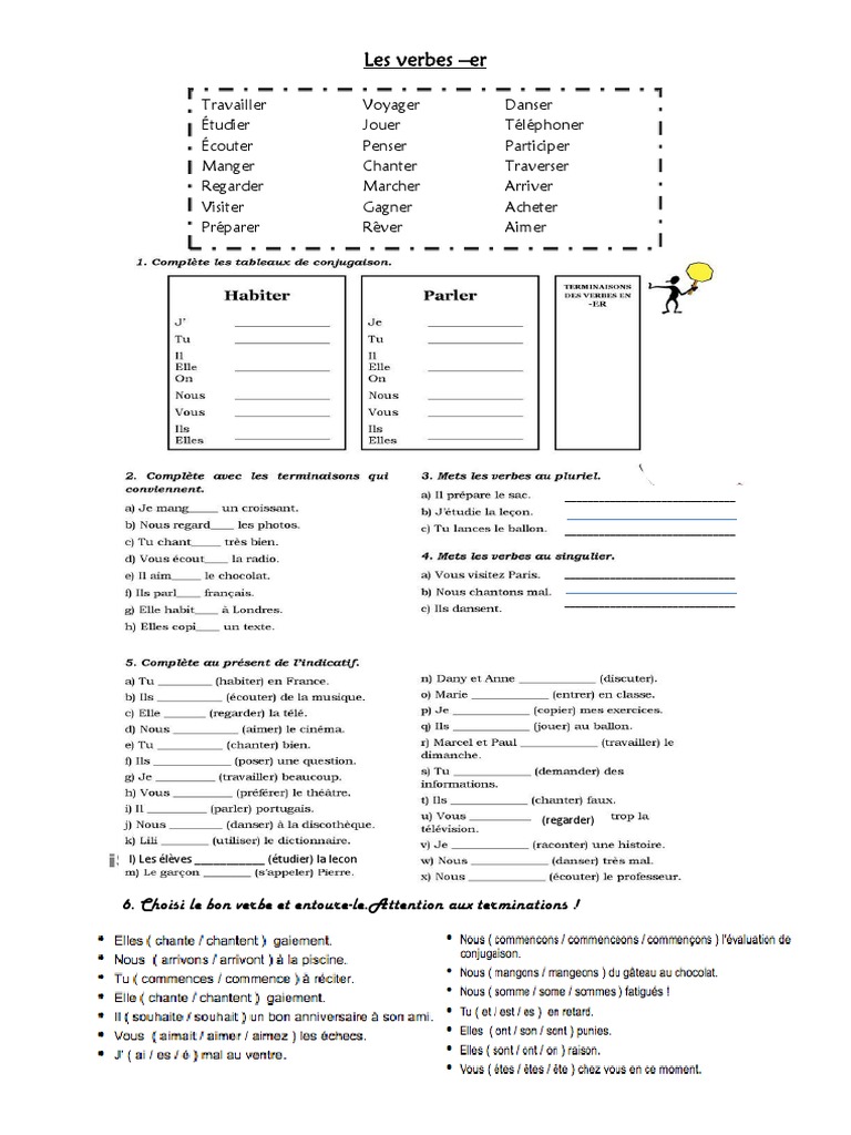 Liste de verbes en -er en français | PDF