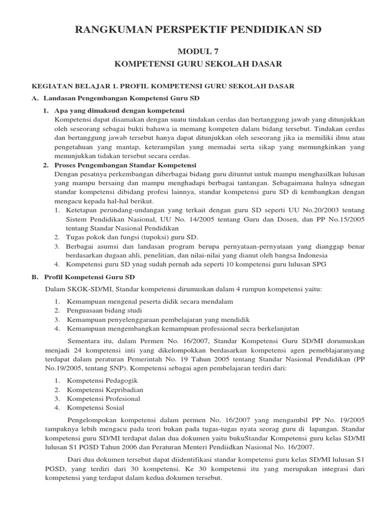 Perspektif Pendidikan Sd Modul 7 8
