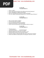 CBSE Class 8 Computer Science Worksheet - VB