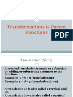 Transformations To Parent Functions