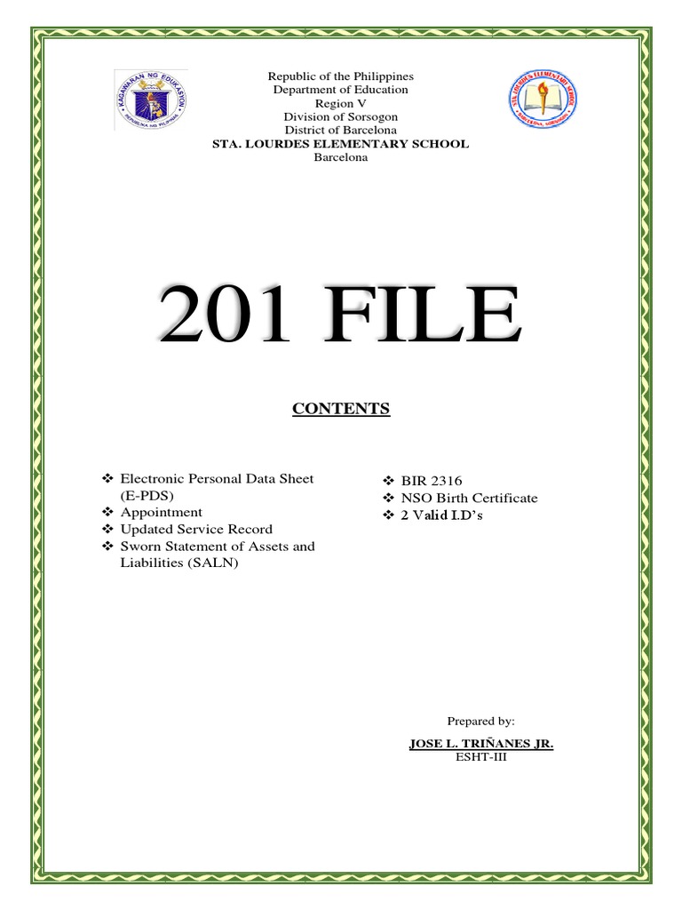 201 FILE: Sta. Lourdes Elementary School | PDF