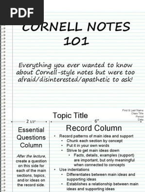 Cornell Notes 101