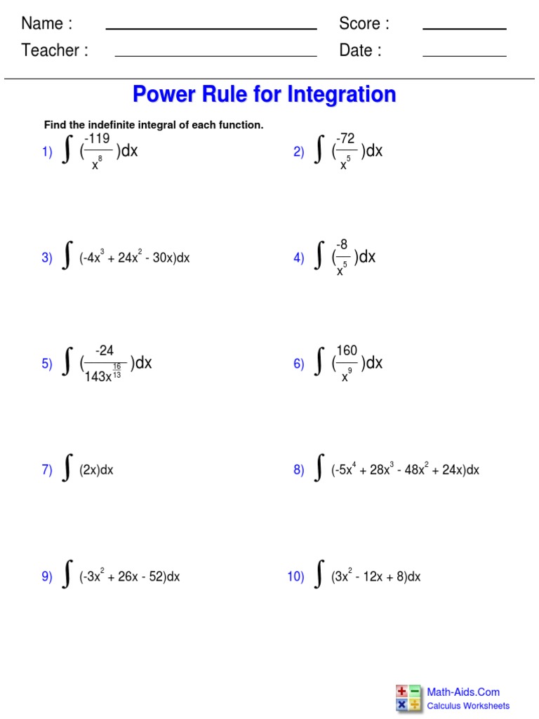 Calc IndInt Power Rule | PDF | Operator Theory | Integral