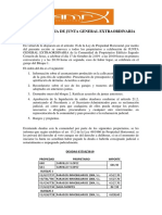 Convocatoria de Junta General Extraordinaria: DEUDAS 07/10/2019