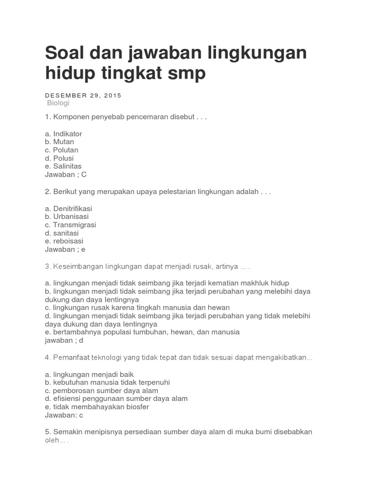 Keseimbangan Lingkungan Dapat Menjadi Rusak Artinya Kita