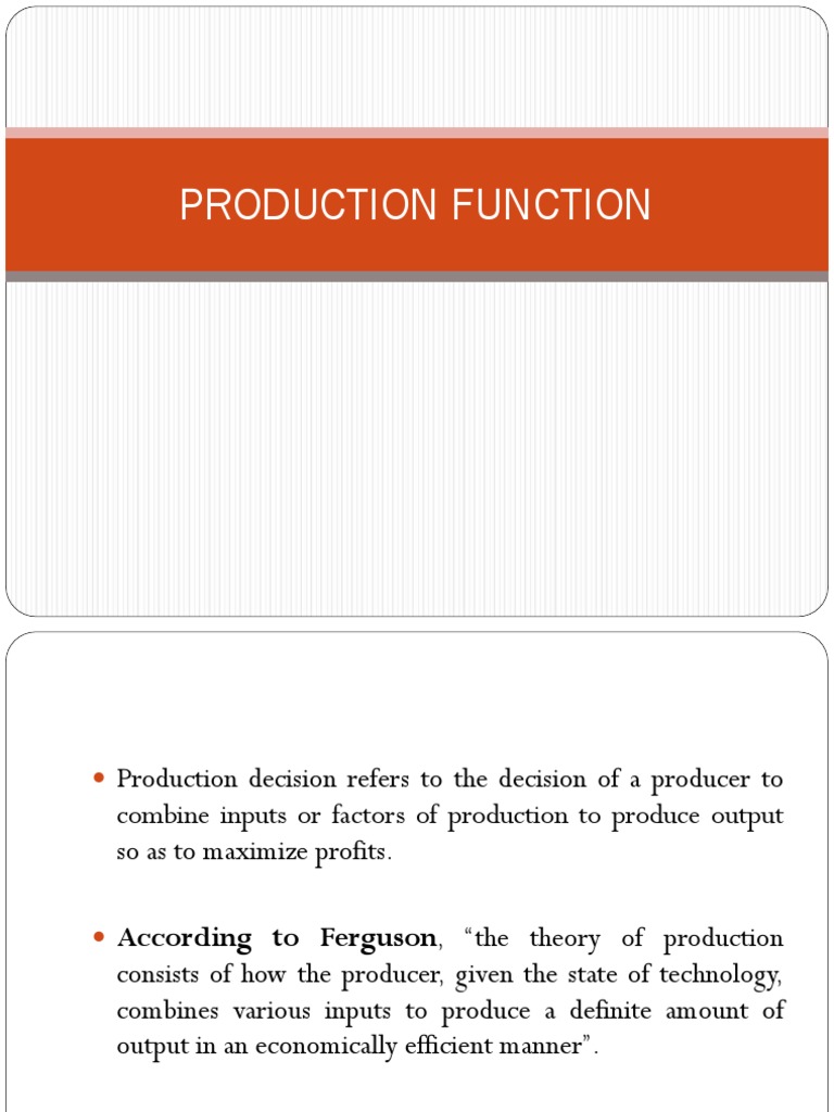 Understanding Production Function | PDF | Production Function | Factors ...