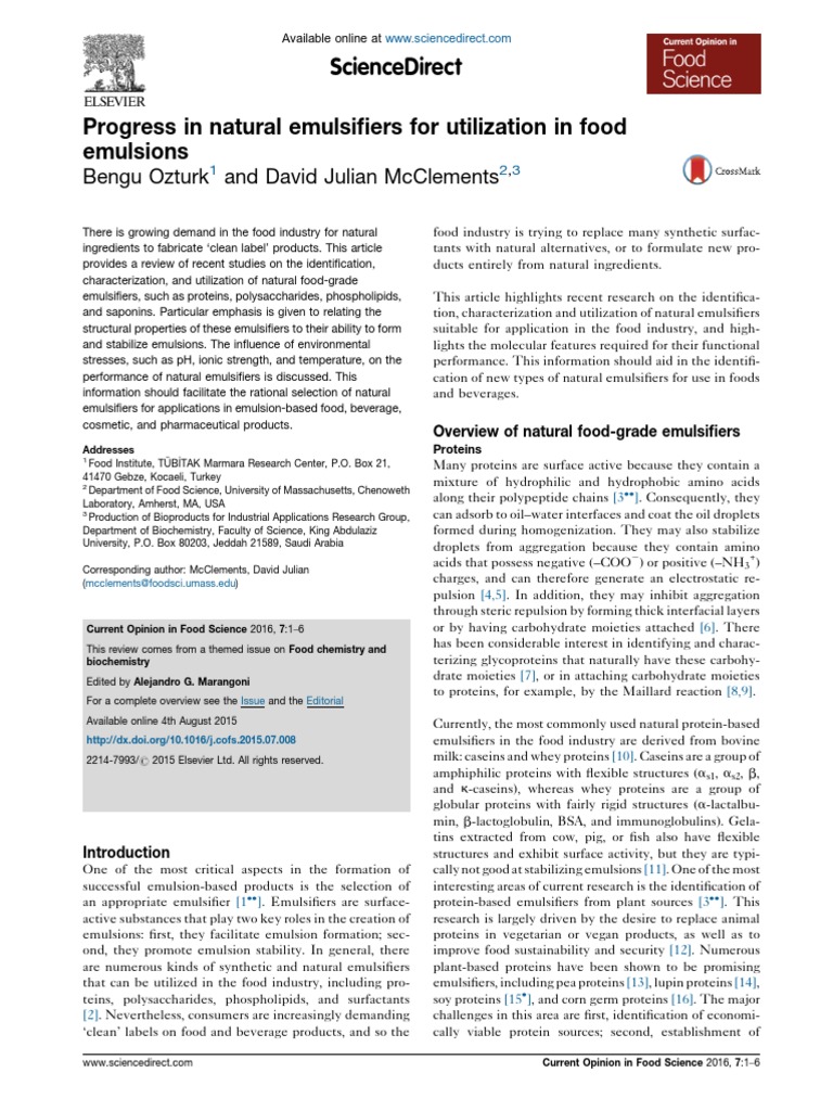 Improving emulsion formation, stability and performance using mixed  emulsifiers: A review - ScienceDirect