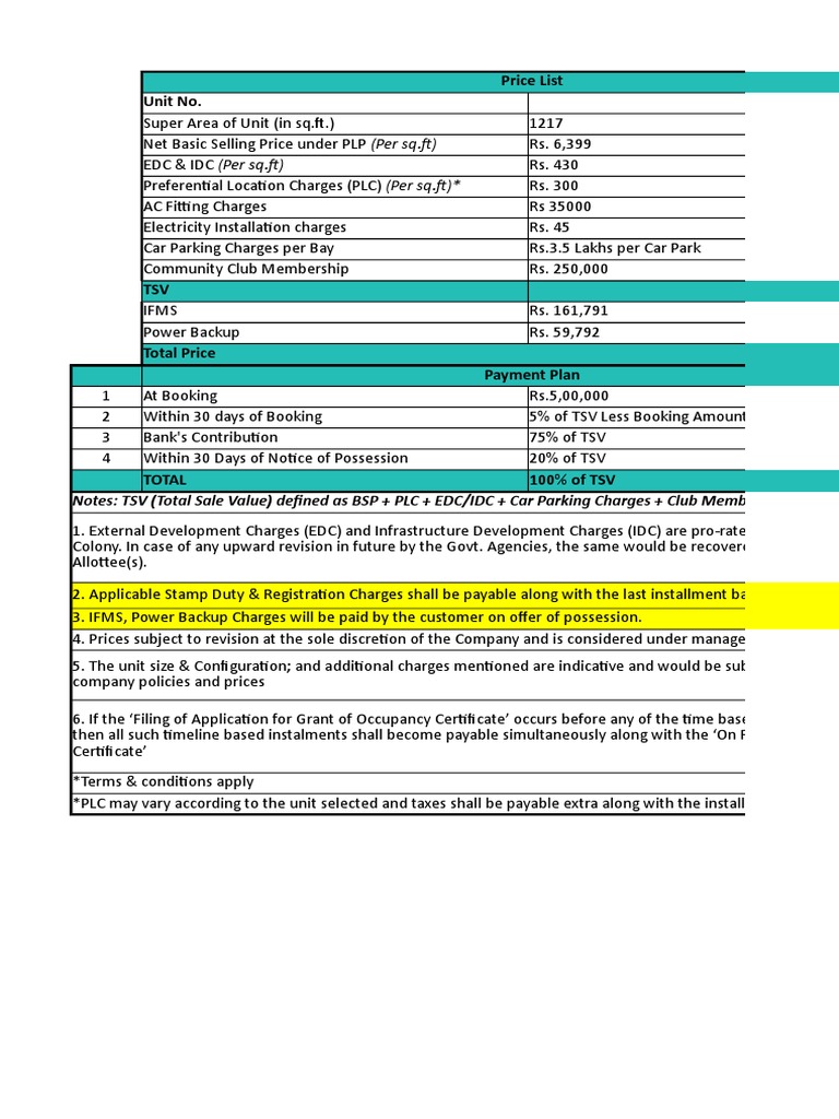 Property Pricing & Payment Guide | PDF | Value Added Tax | Prices
