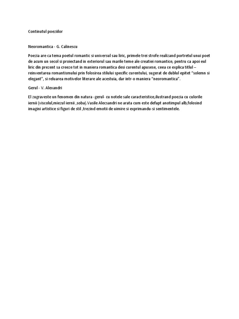 Gerul Si Neoromantica | PDF