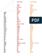 IRREGULAR VERBS Simple Past and Past Participle