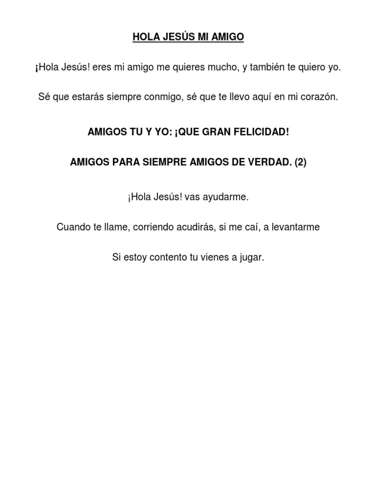 Hola Jesús Mi Amigo | PDF