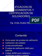 Calificaciónde procedimientos y certificaciónde soldadores - Ingeniero Irineo Alvaro Mejía.pps