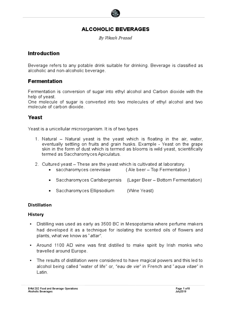 Alcoholic Beverages: by Vikash Prasad | Download Free PDF | Drink ...