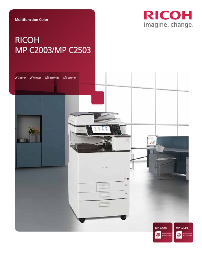 Ricoh MP C2003/Mp C2503: Multifunction Color | PDF | Image Scanner | Fax