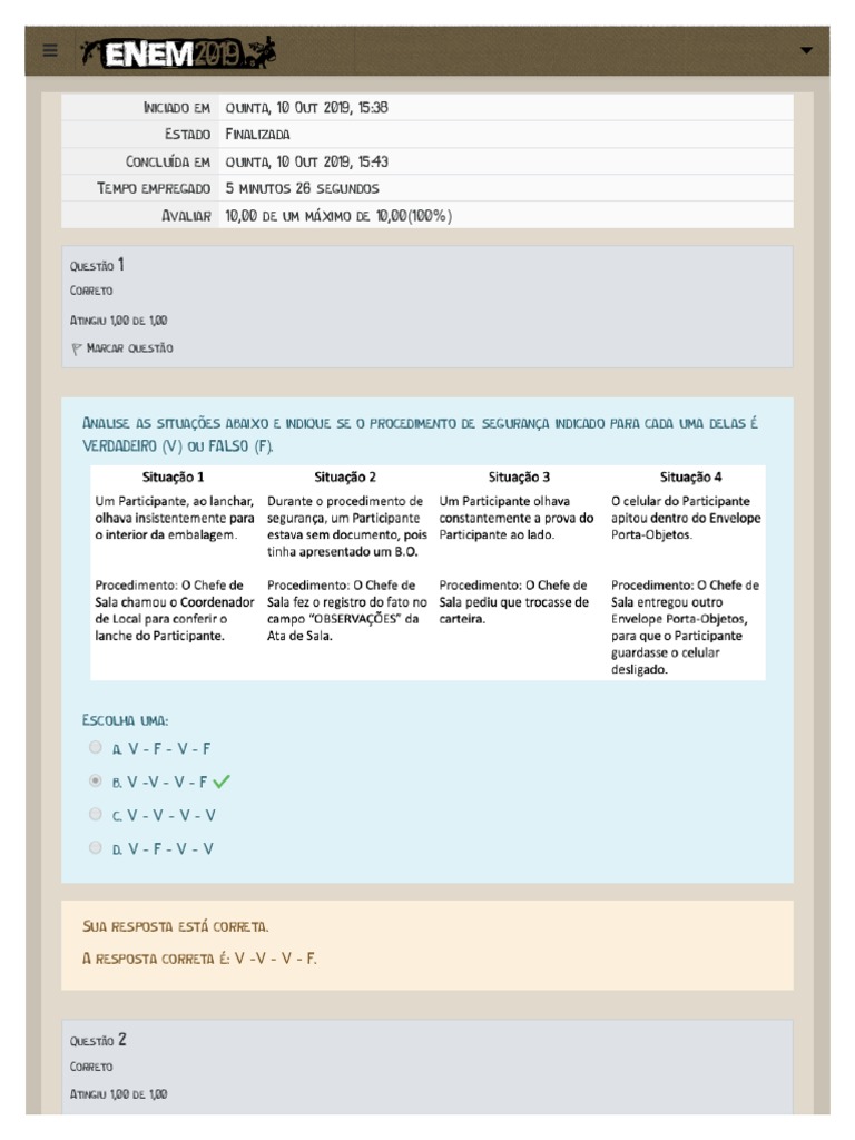 Responsabilidades do Chefe de Sala no ENEM | PDF