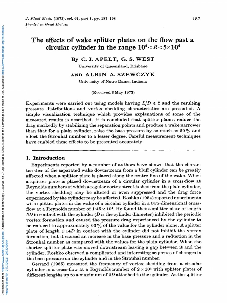 The Effects of Wake Splitter Plates On The Flow Past A Circular ...
