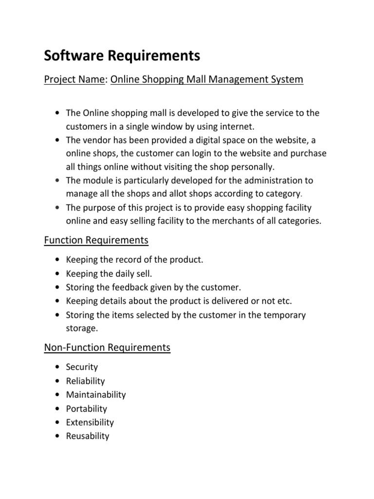 Online Shopping Mall Management System | PDF
