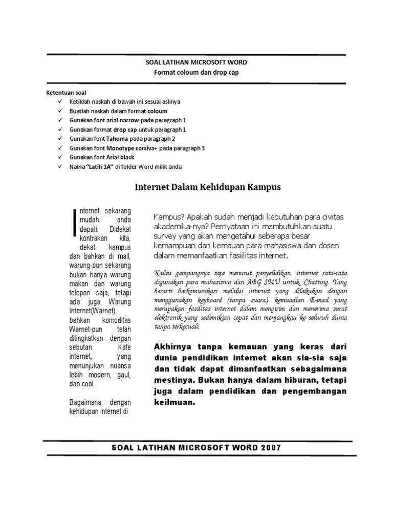 Latihan Microsoft Word Pdf